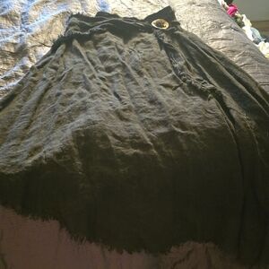 Meo Meli Black Linned Maxi Skirt for Women One Size Fits All